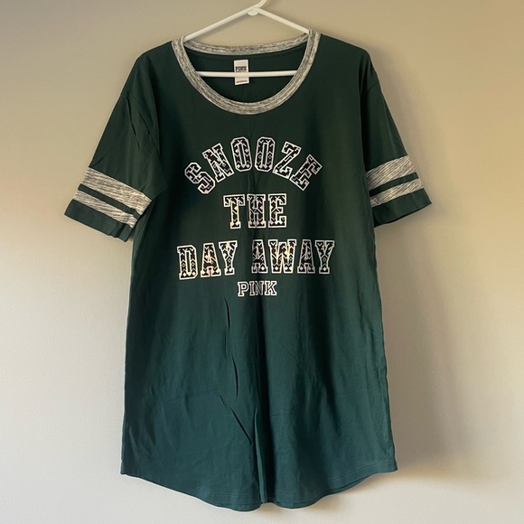 NWOT PINK Victoria’s Secret Sleepshirt, Green - Picture 2 of 7